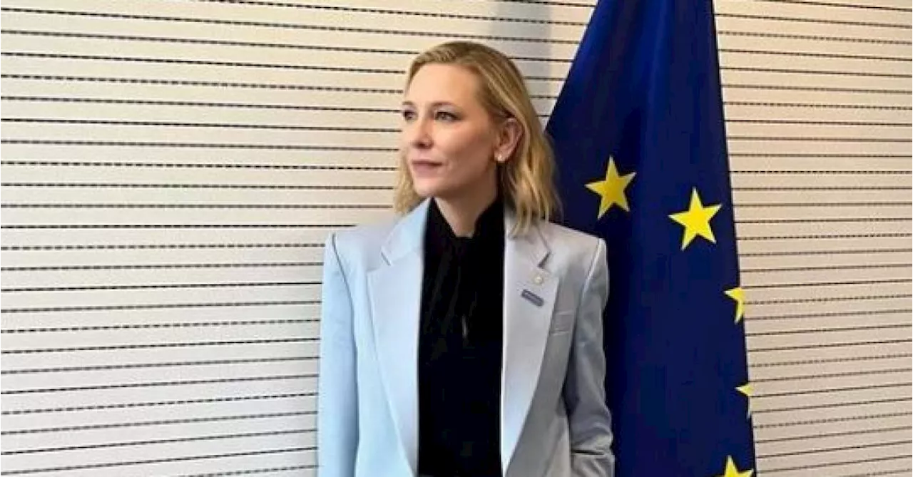 Cate Blanchett à Bruxelles, au Parlement européen