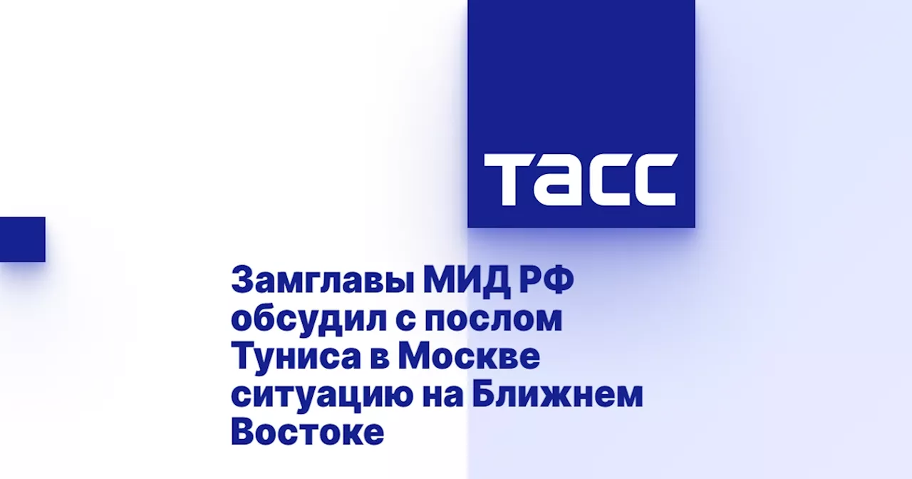 Замглавы МИД РФ обсудил с послом Туниса в Москве ситуацию на Ближнем Востоке