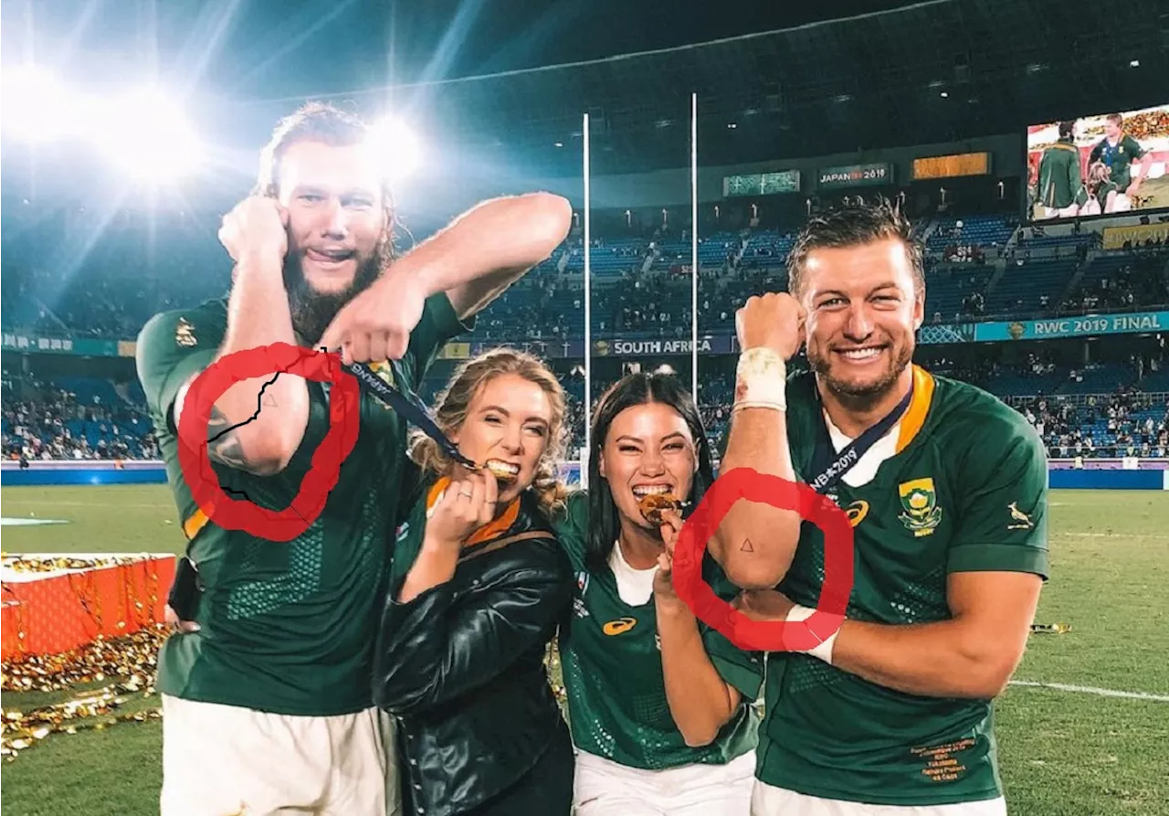 Pictures: Springboks fans question RG Snyman and Handre Pollard’s triangle tattoos