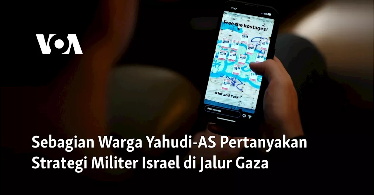 Sebagian Warga Yahudi-AS Pertanyakan Strategi Militer Israel di Jalur Gaza