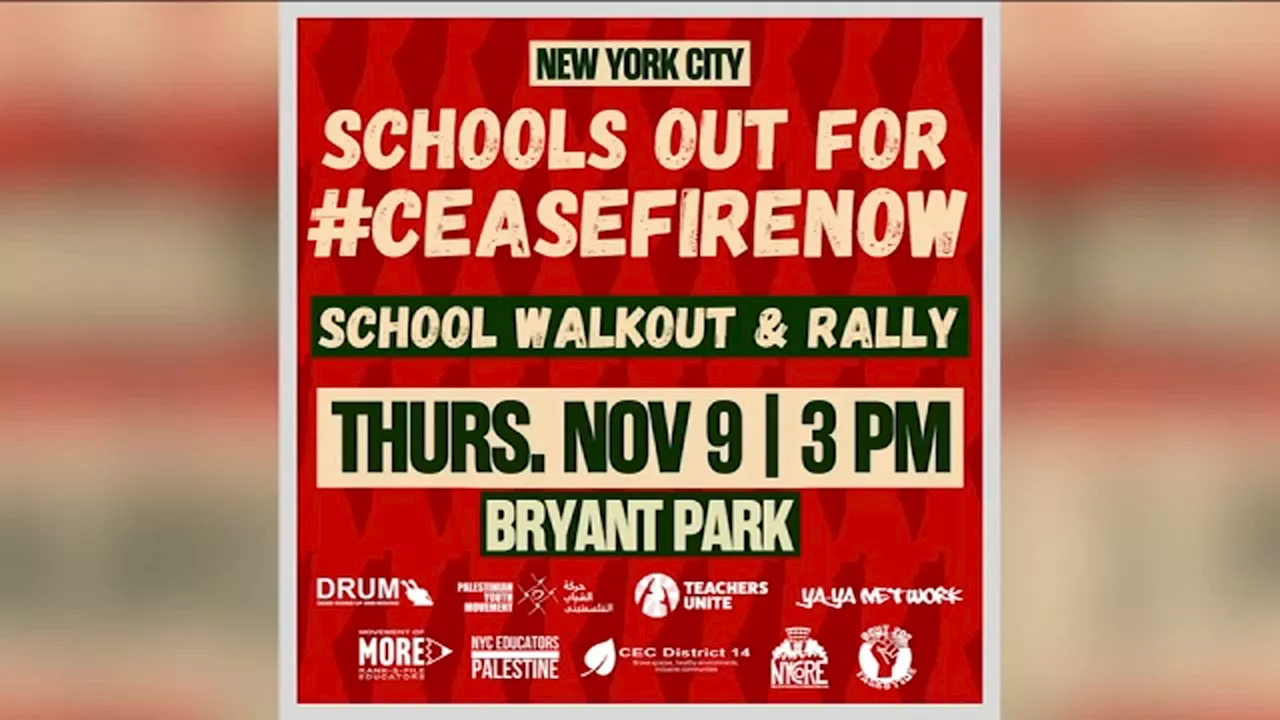 NYC students expected to rally, walk out of class in protest of Israel-Hamas war