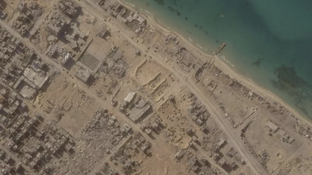 Satellite photos analyzed by AP show an axis of Israeli push earlier this week into the Gaza Strip