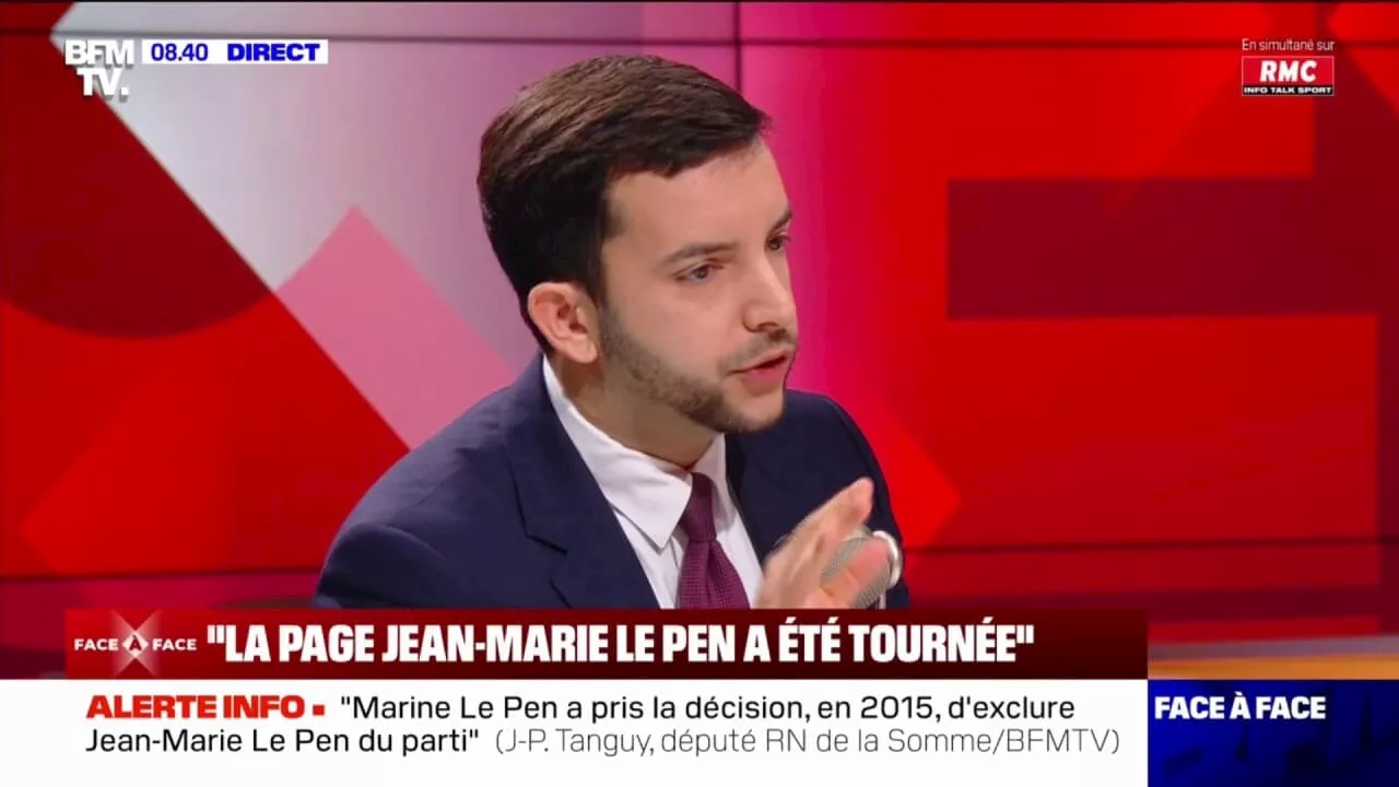 Antisémitisme: 'Personne n'a défendu Jean-Marie Le Pen' affirme Jean-Philippe Tanguy