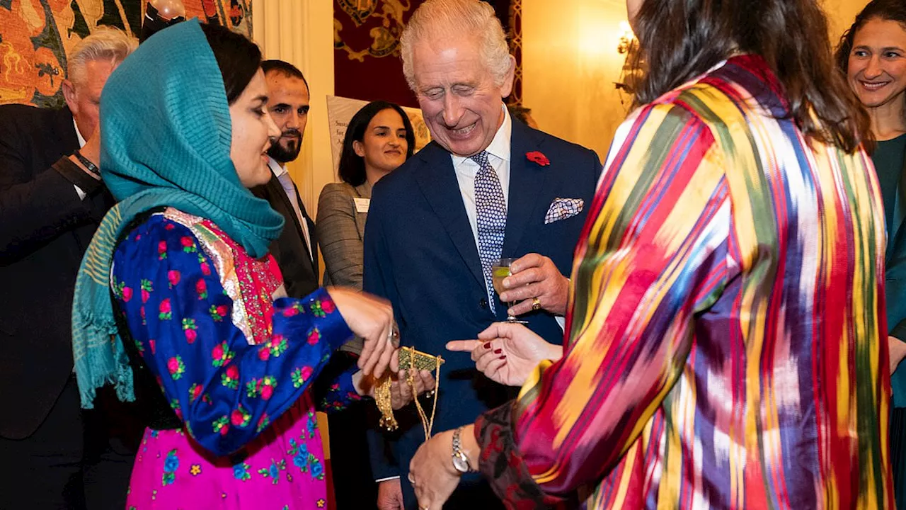 Joanna Lumley, Trevor McDonald and Michael Palin meet Charles and Camilla