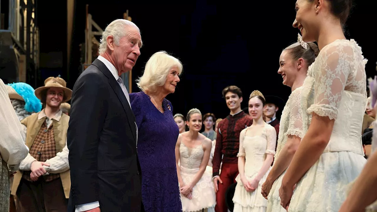 King Charles chats to ballet dancers about their 'demanding' schedules as he and Queen Camilla meet...