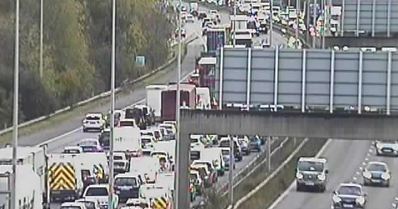 Live updates as crash on M62 causes six miles of traffic