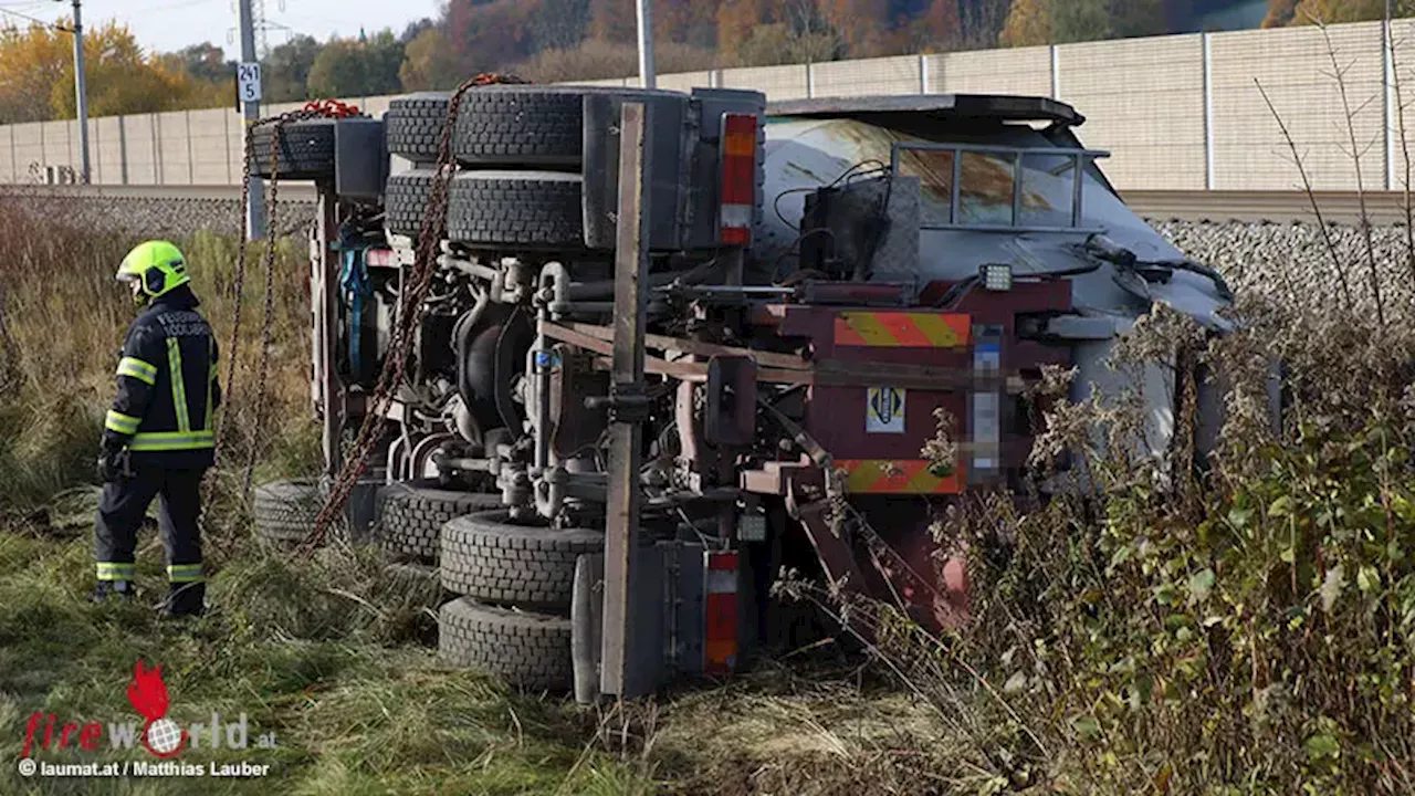 Lkw-Unfall auf der B1 Wiener Straße in Redlham