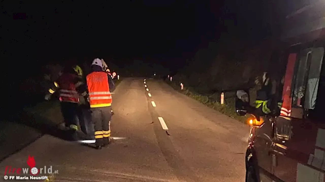 Oö: 15 km lange Ölspur beschäftigte vier Feuerwehren bei Maria Neustift