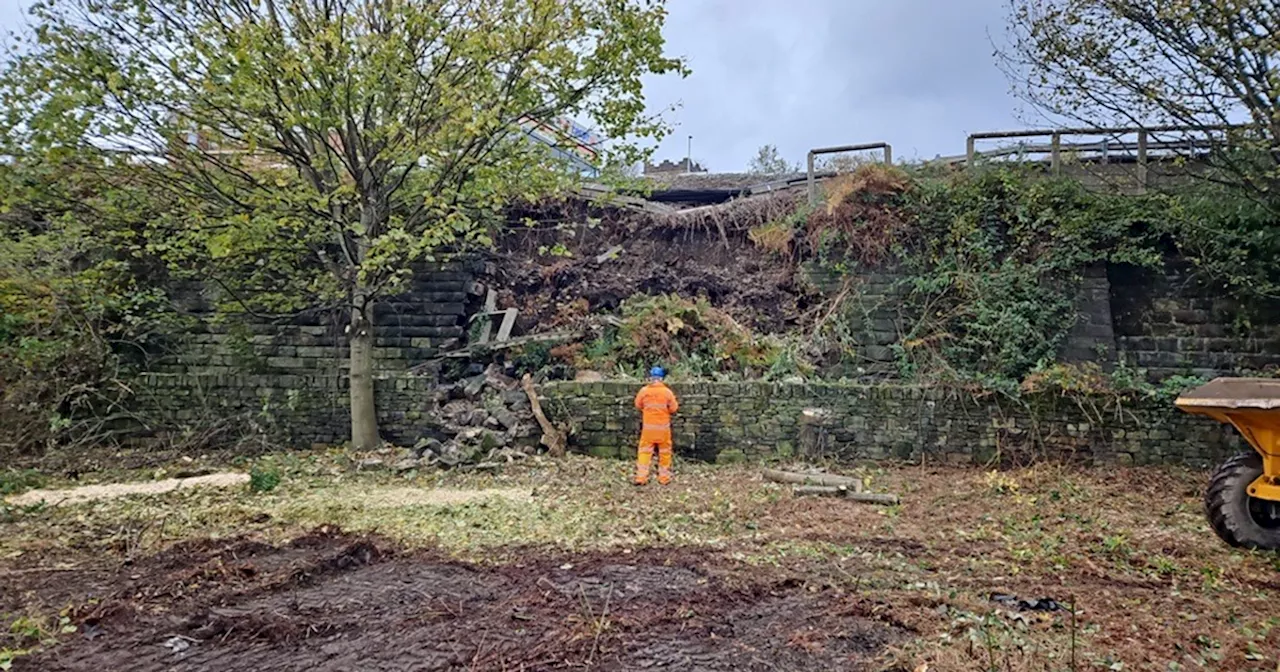 Dewsbury landslide pictures amid Huddersfield travel disruption