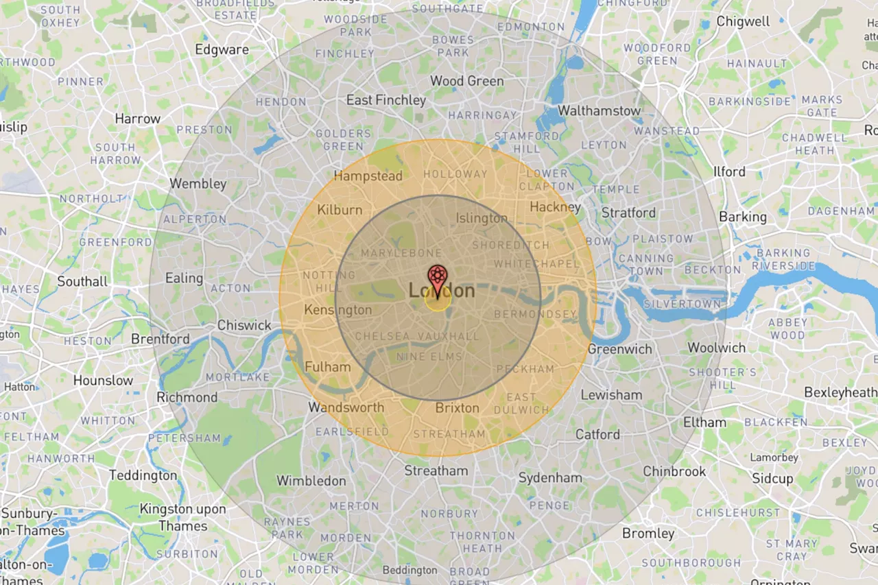 Nuclear Bomb Map Shows Devastating Impact if New Weapon Dropped on Europe