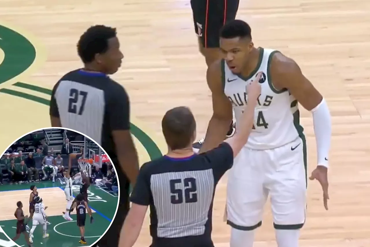 Giannis Antetokounmpo gets ejected after dunk celebration, then tries to sit courtside