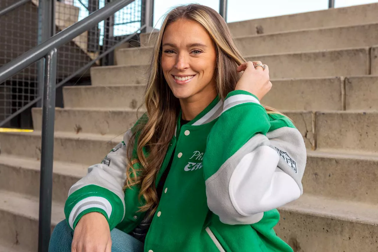 Kylie Kelce Models Princess Diana-Inspired Eagles Jacket for Charity — and Brother-in-Law Travis Approves!