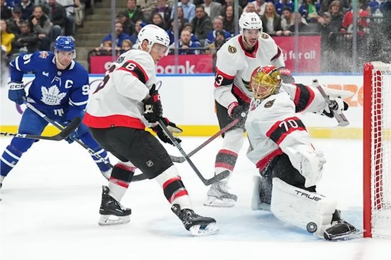 Senators score three times in the third to down Maple Leafs