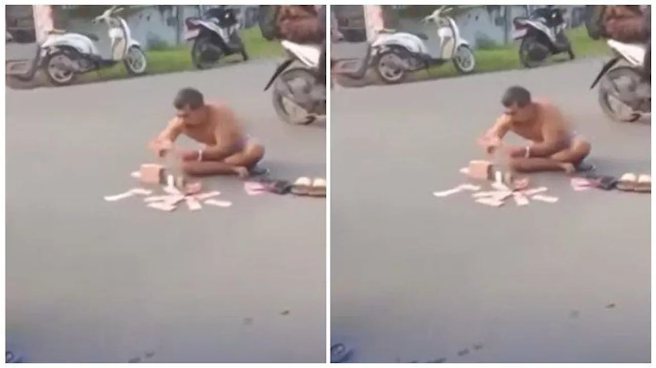 Viral Video Pria di Tapanuli Tumpuk Uang Ratusan Juta di Jalan, Sudah Diserahkan ke Pihak Keluarga