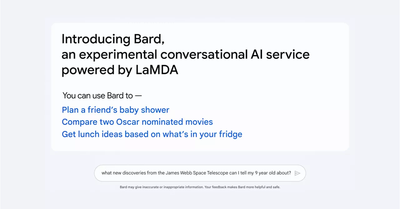 Google's AI Chatbot Bard Makes Factual Error in First Demo