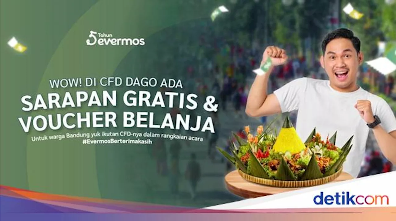 Evermos Bagikan Nasi Kuning Gratis di CFD Dago Bandung