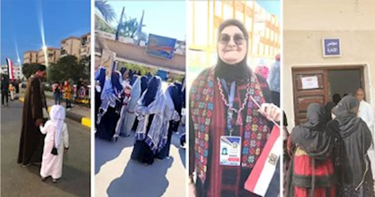 هوية مصر أمام الصناديق.. أزياء سيناوية ونوبية وصعيدية وسيوية حاضرة في الانتخابات.. ممرضات وعمال المصانع بملابس العمل والمشايخ بالزي الأزهرى والقساوسة بالـ 'فراجية' .. والكل يقدم لوحة للتراث الشعبى المصرى.. صور