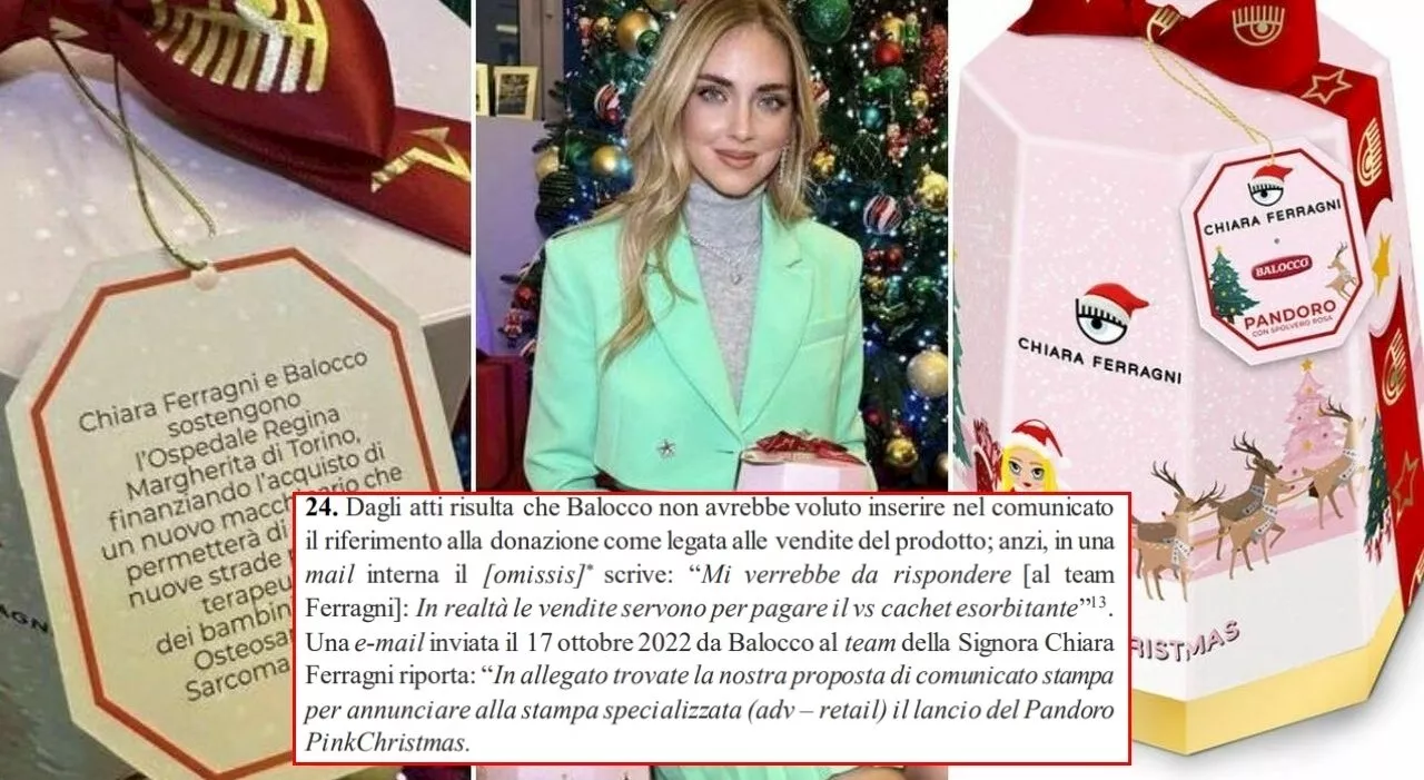 Pandoro Balocco e Ferragni, i dubbi dell'azienda al team di Chiara: «Così rischiamo la pubblicità ingannevole»