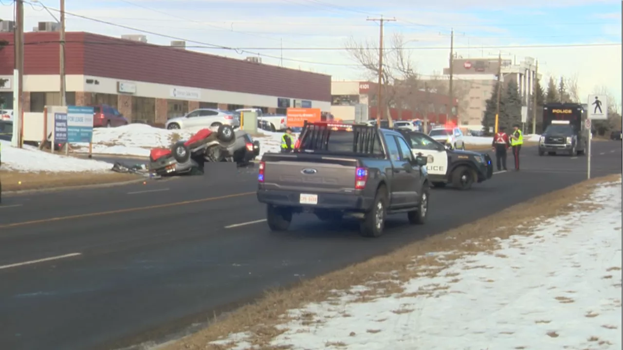 Head-on Collision Closes Intersection in Calgary