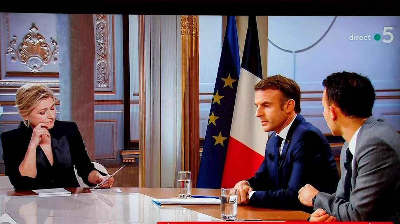 Plateau de télévision à l'Élysée avec Emmanuel Macron