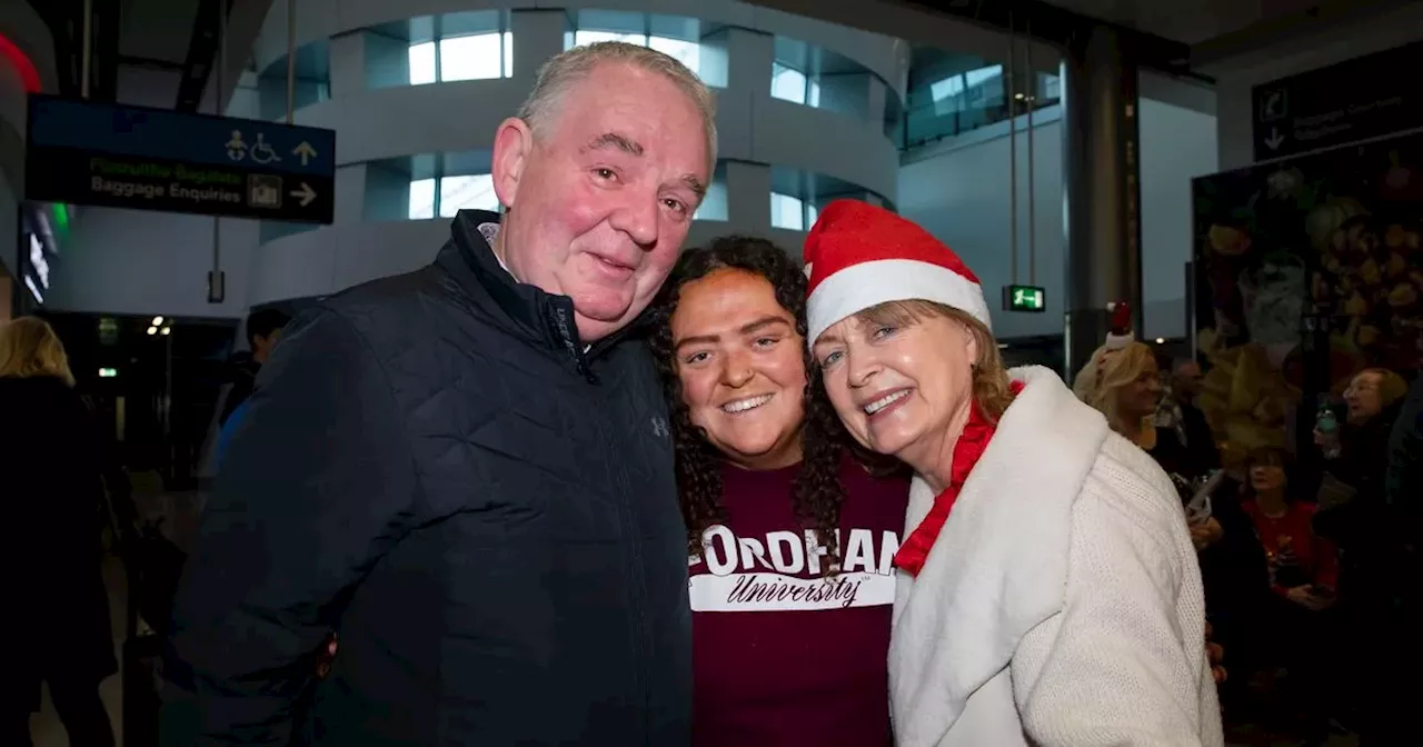 Emotional Reunions at Dublin Airport for Christmas