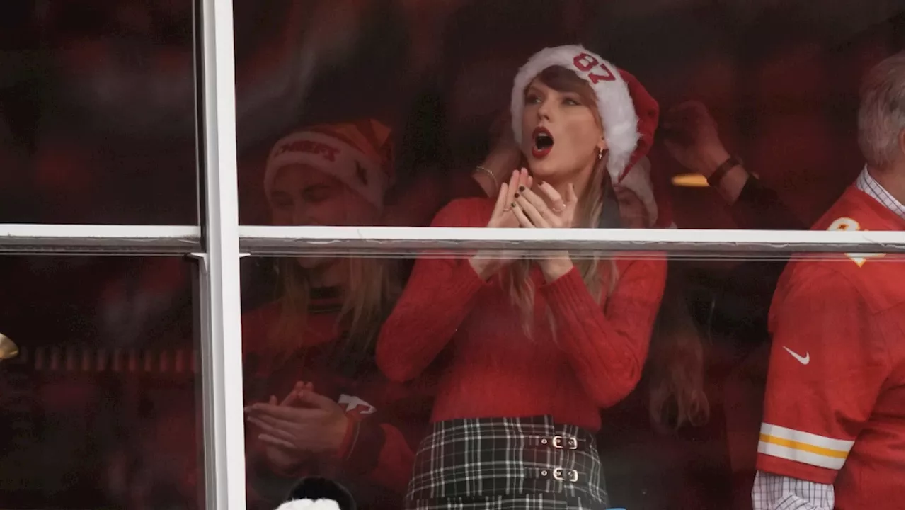 Taylor Swift celebrates Christmas Day by watching Travis Kelce and Chiefs play Las Vegas