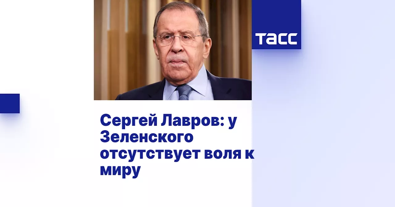 Сергей Лавров: у Зеленского отсутствует воля к миру