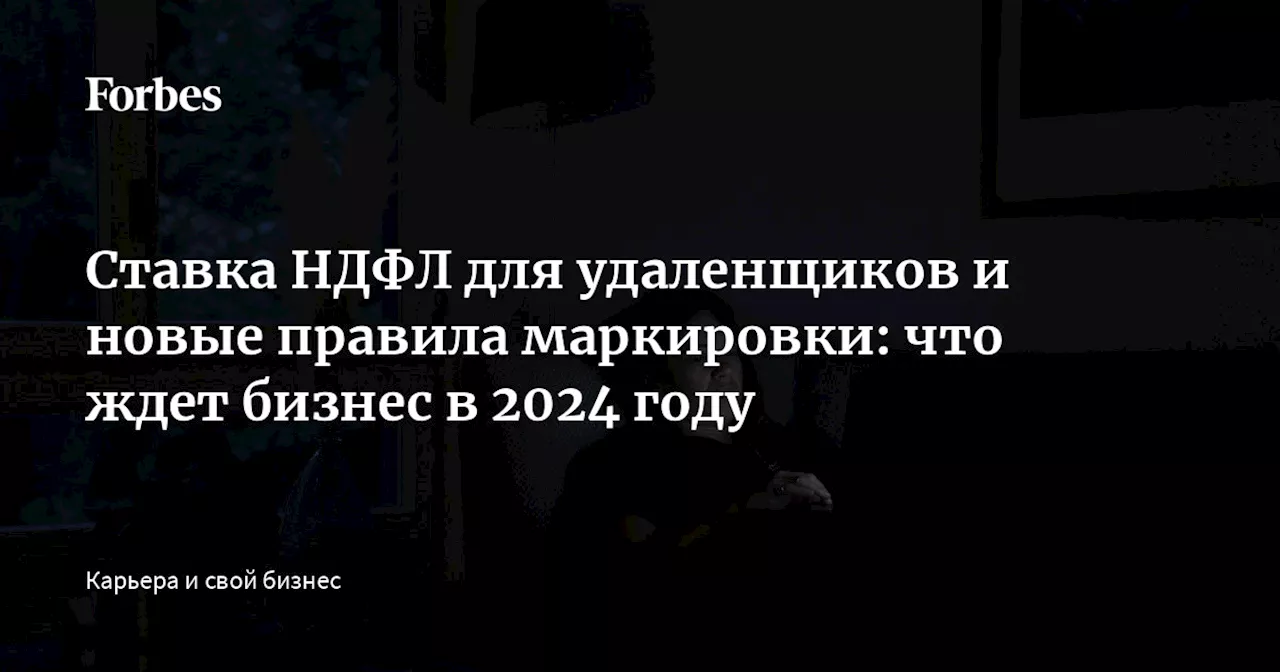 Ставка НДФЛ для удаленщиков и новые правила маркировки: что ждет бизнес в 2024 году