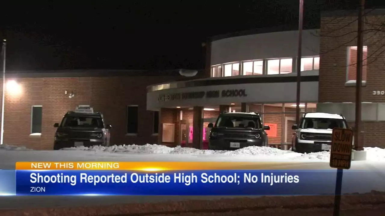 Cars damaged by gunfire outside of Zion-Benton Township High School basketball game