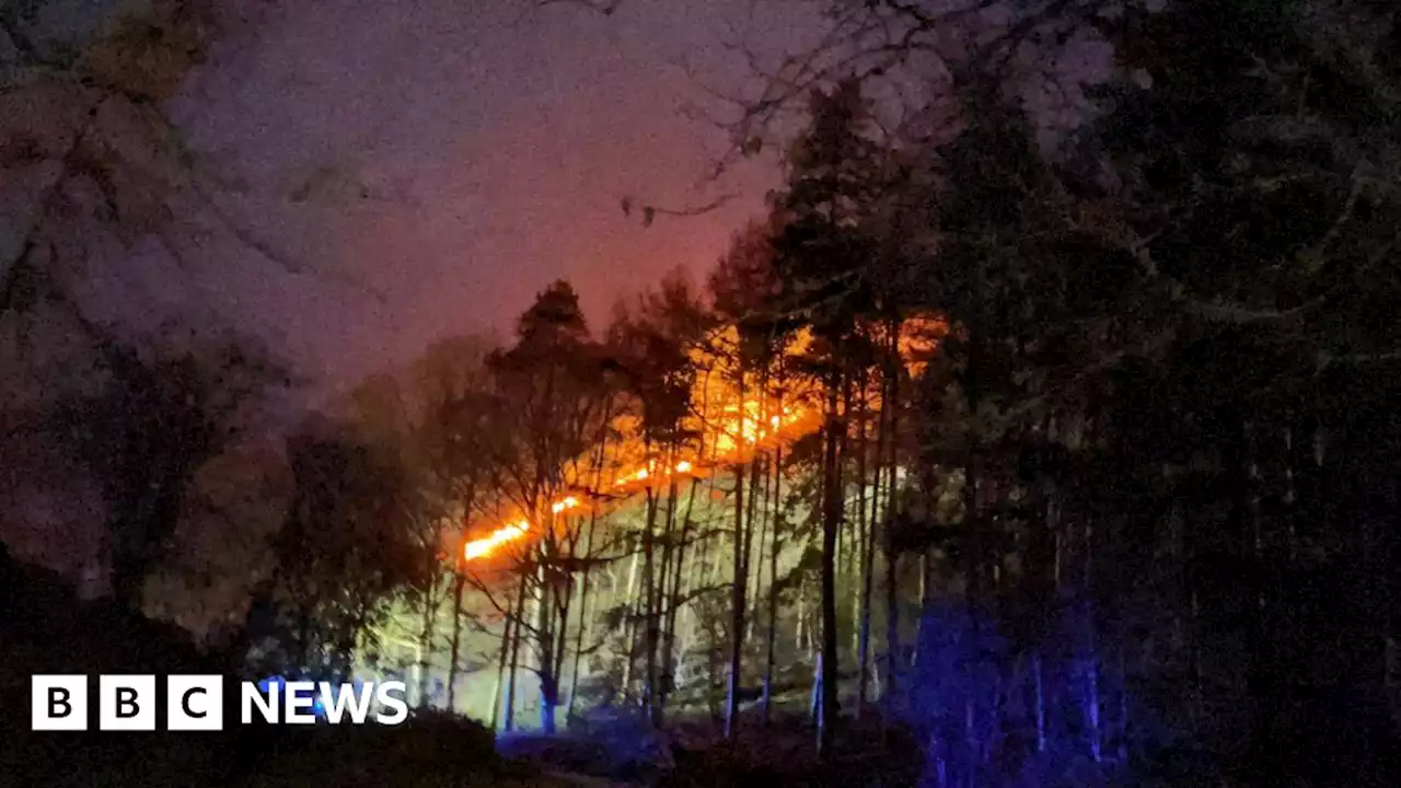 Church Stretton: Firefighters tackling large hillside blaze