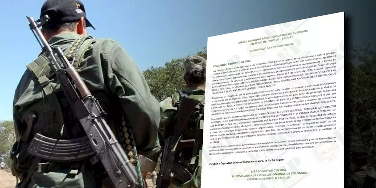 Comunicado de las disidencias de las FARC reafirma compromiso con el cese al fuego