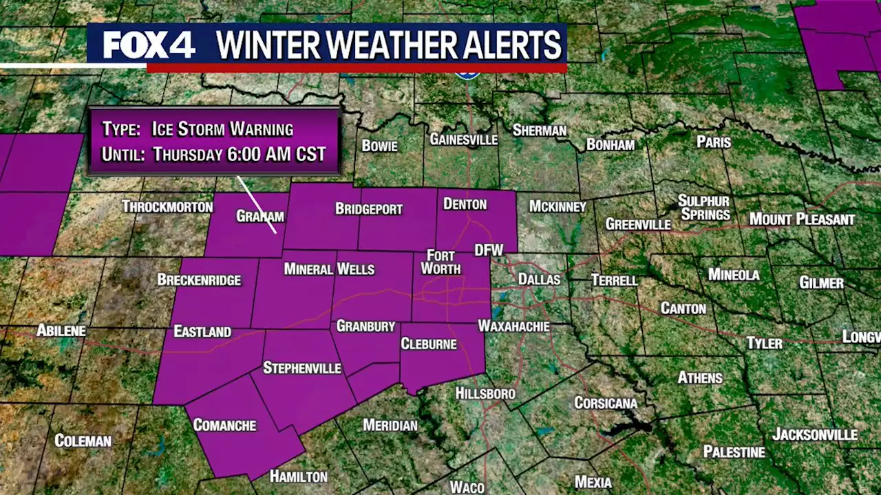 Winter Storm Warning for North Texas extended until Thursday, Ice Storm Warning for some starts Wednesday