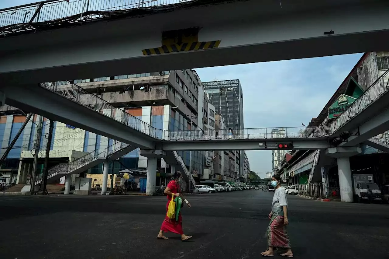 Myanmar streets empty in protest on coup anniversary