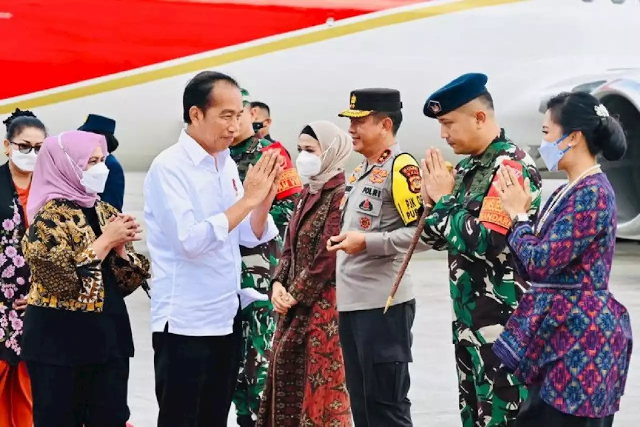 2 Jenderal Sambut Jokowi di Bandara Ngurah Rai, Perhatikan Sikap Perwira TNI Ini