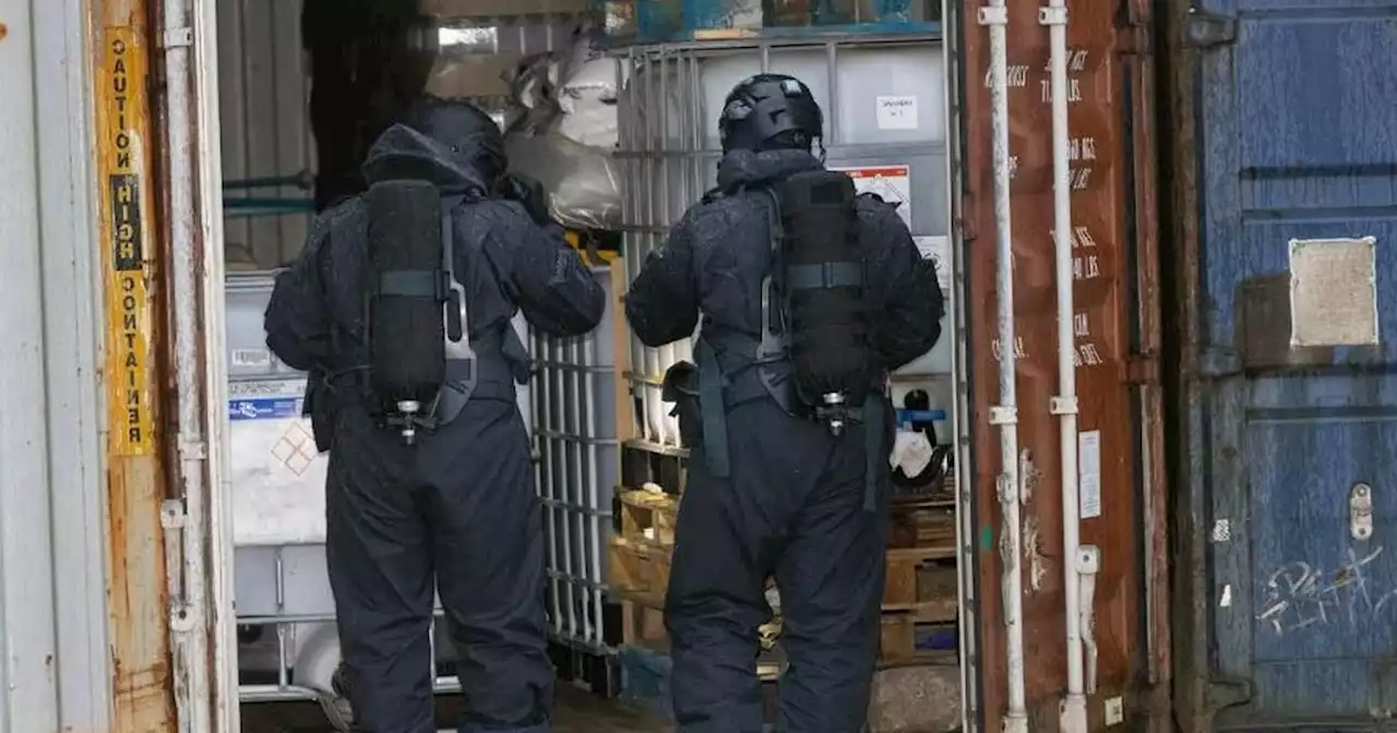 Shipping container packed with chemicals believed to be linked to drug factory