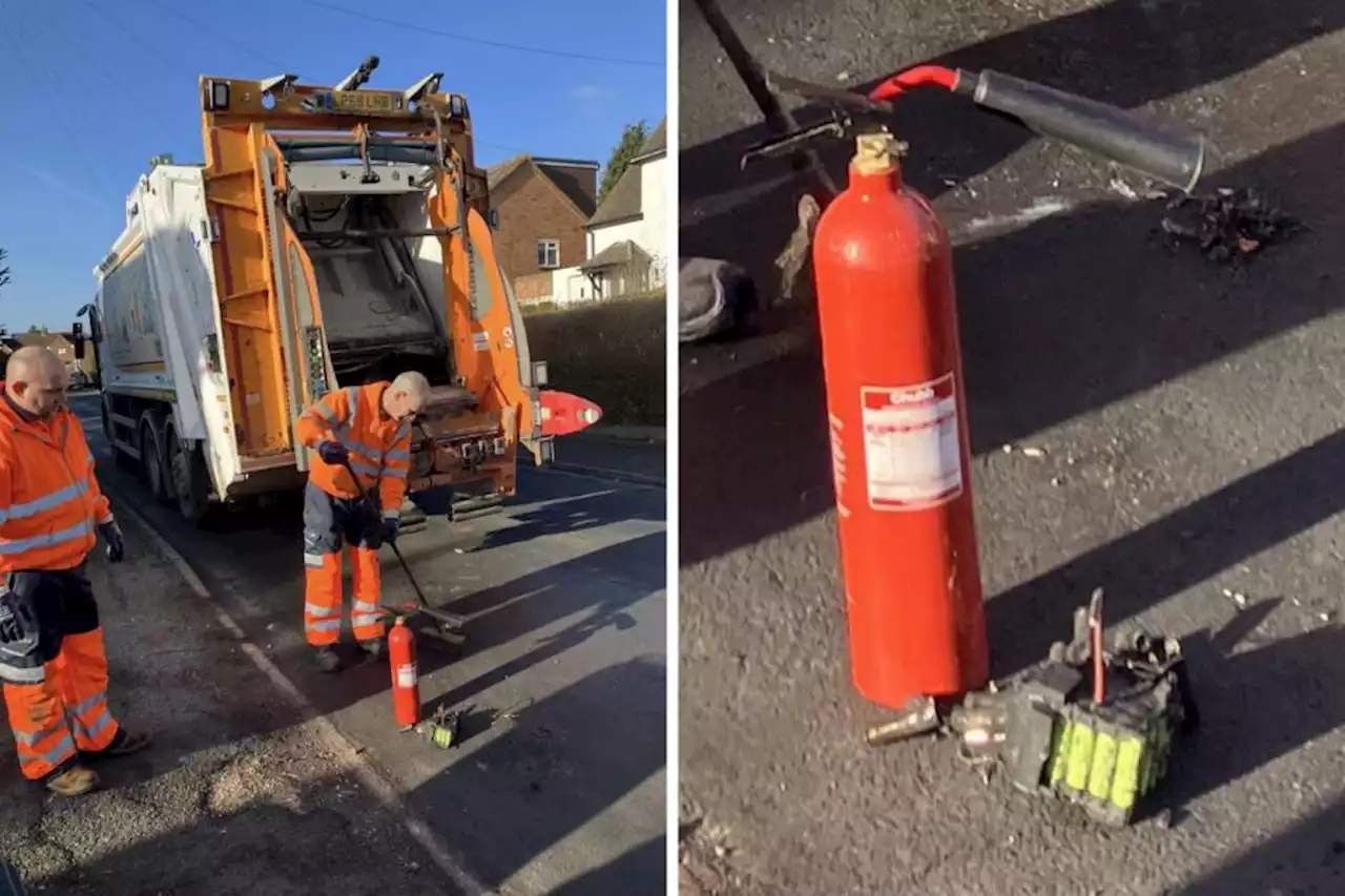 'Brave' refuse driver stops truck 'going up in flames' after battery left in bin