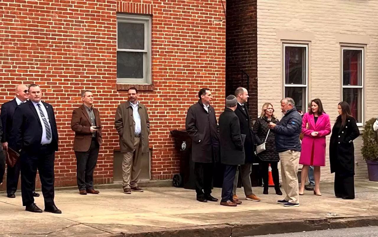 Pa. lawmaker moves protester outside Harrisburg fundraiser: video