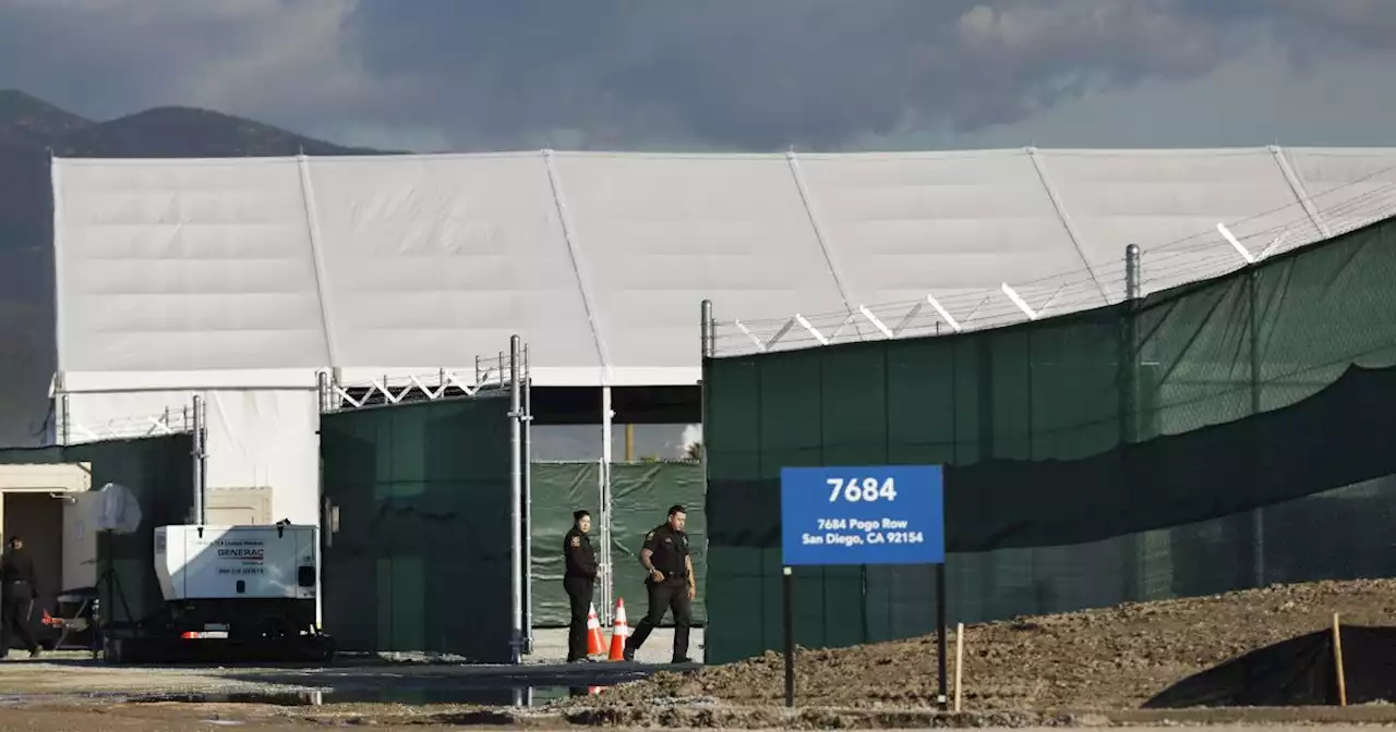 Border Patrol opens processing tents for migrants in Otay Mesa