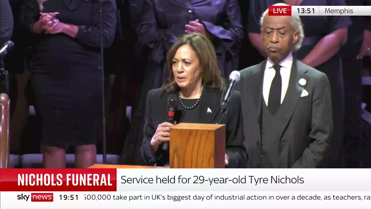 Tyre Nichols funeral: US Vice president calls for Congress to pass act limiting immunity for police