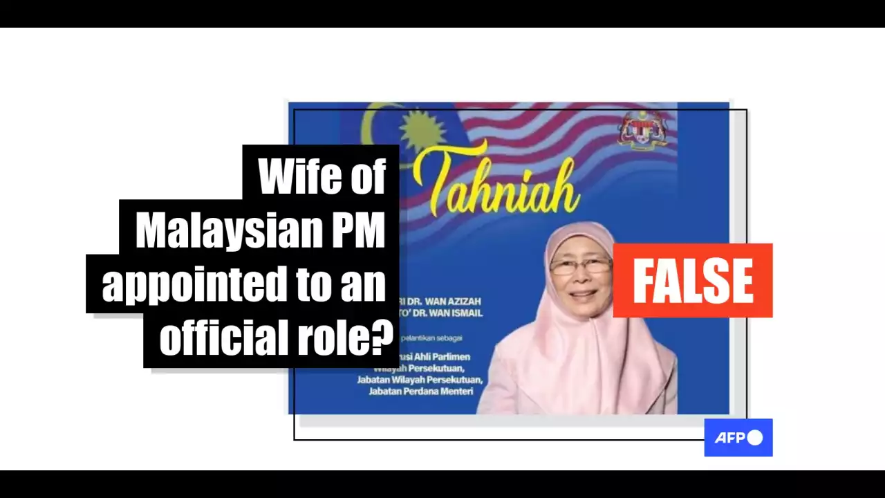 Facebook posts falsely accuse Malaysia PM of appointing wife to fictitious job