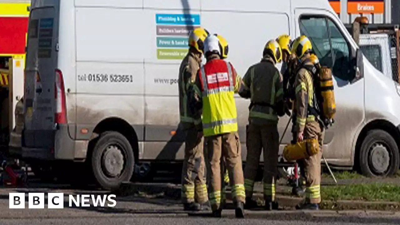 Kettering fire: Two tonnes of tyres alight at industrial site