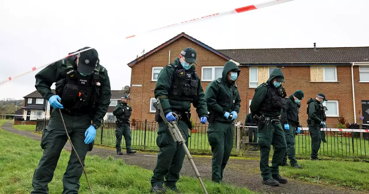 In pictures: PSNI officers inspect scene after shots fired in Co Antrim