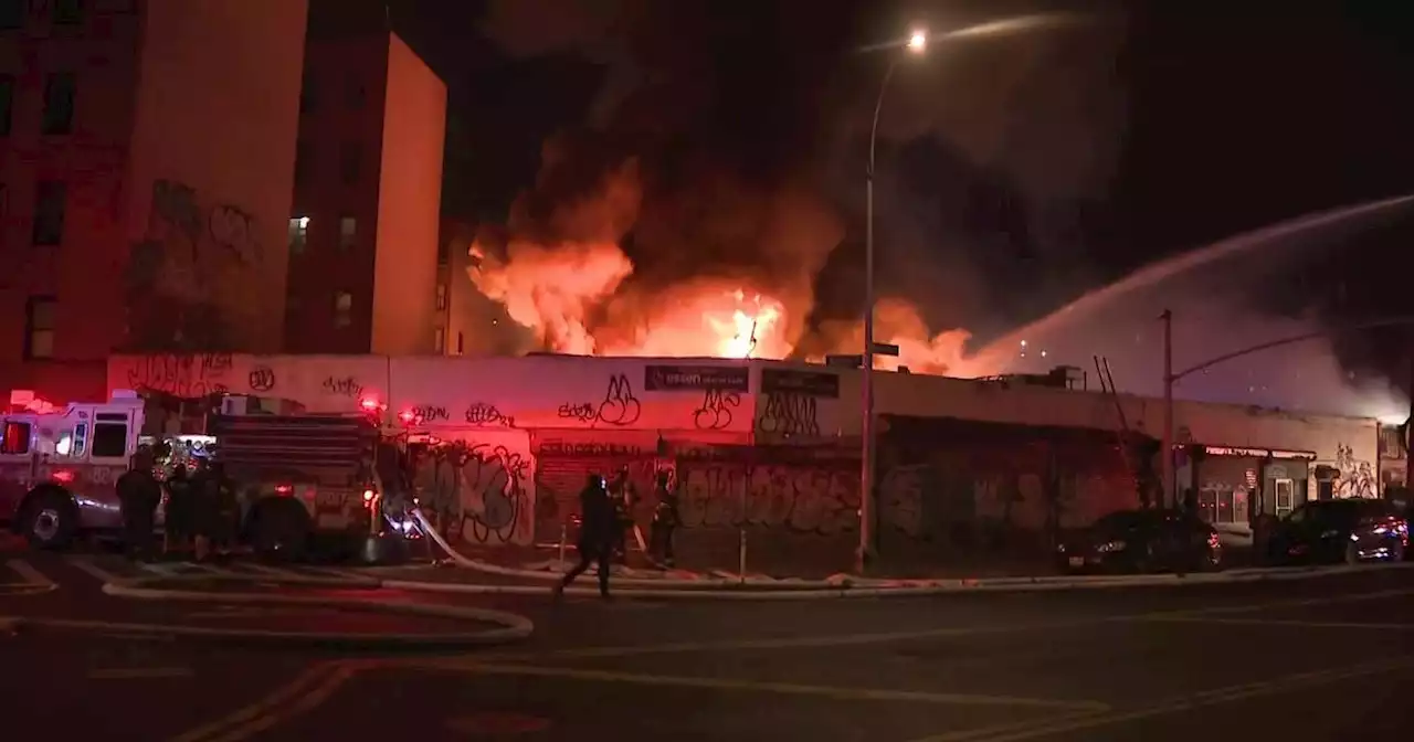 Crews battle raging fire at Bronx supermarket