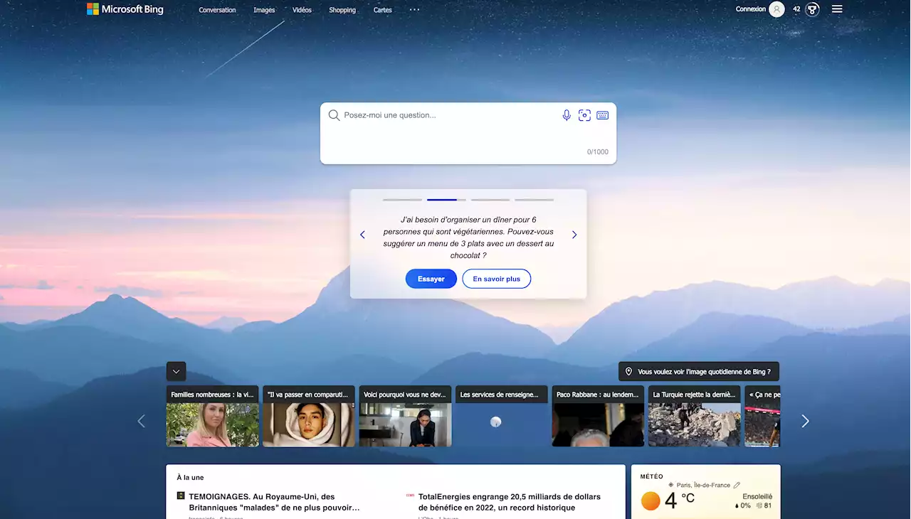 Comment accéder au nouveau Bing avec ChatGPT intégré ?