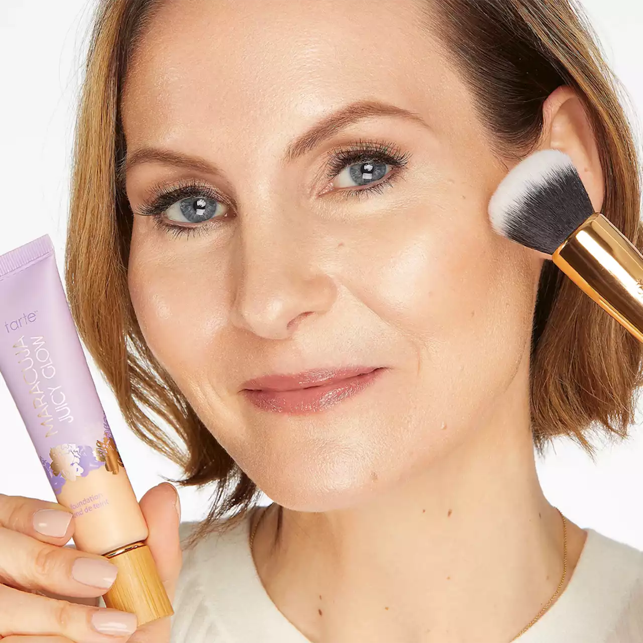 Shop QVC's Exclusive Launch of the tarte Maracuja Juicy Glow Foundation & Brush Set - E! Online