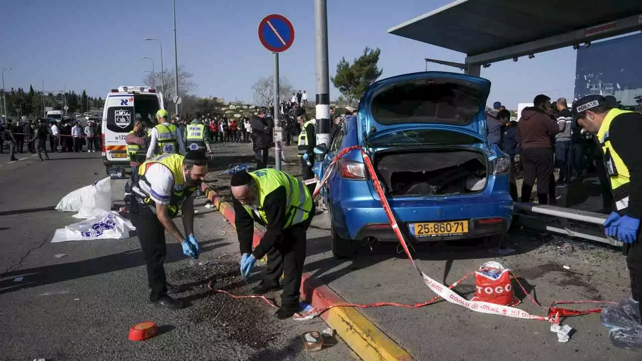 Palestinian rams car into crowded bus stop, killing 2 people including a 6-year-old