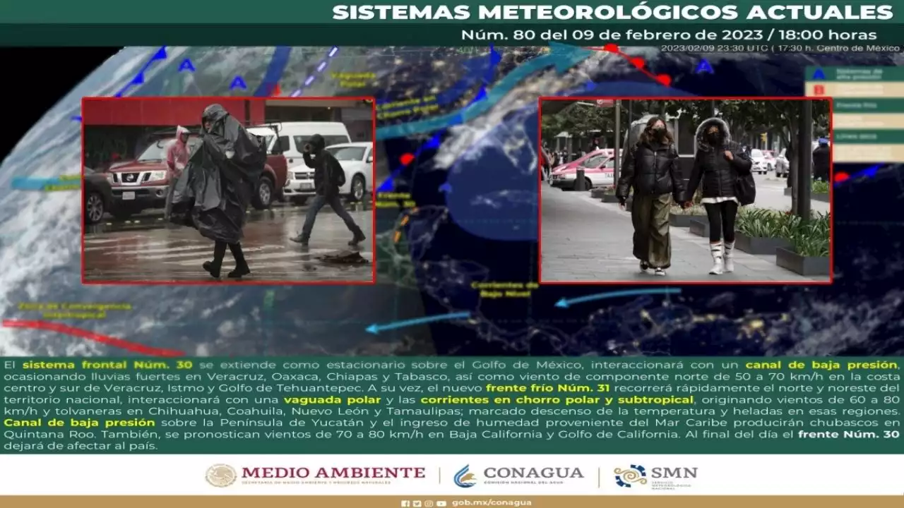 Se acerca nuevo frente frío; así estará el clima este viernes 10 de febrero