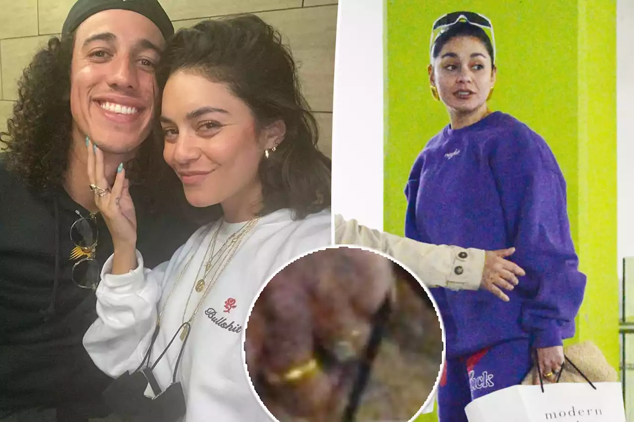 See first photos of Vanessa Hudgens’ massive engagement ring from Cole Tucker