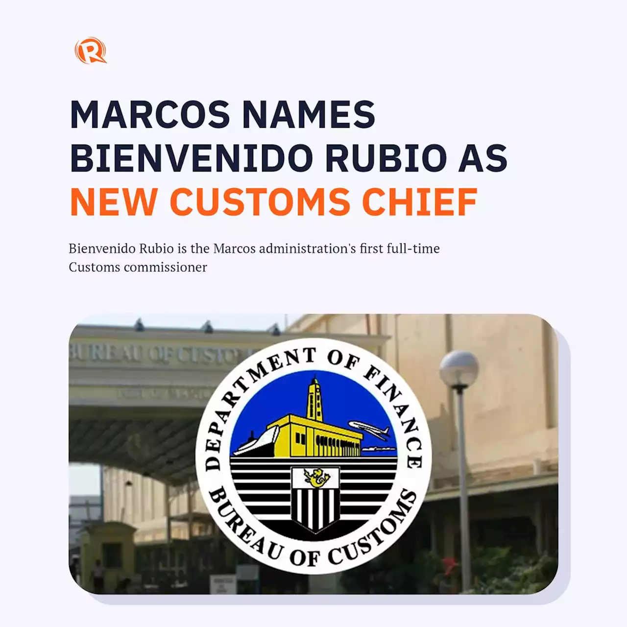 Marcos names Bienvenido Rubio as new Customs chief