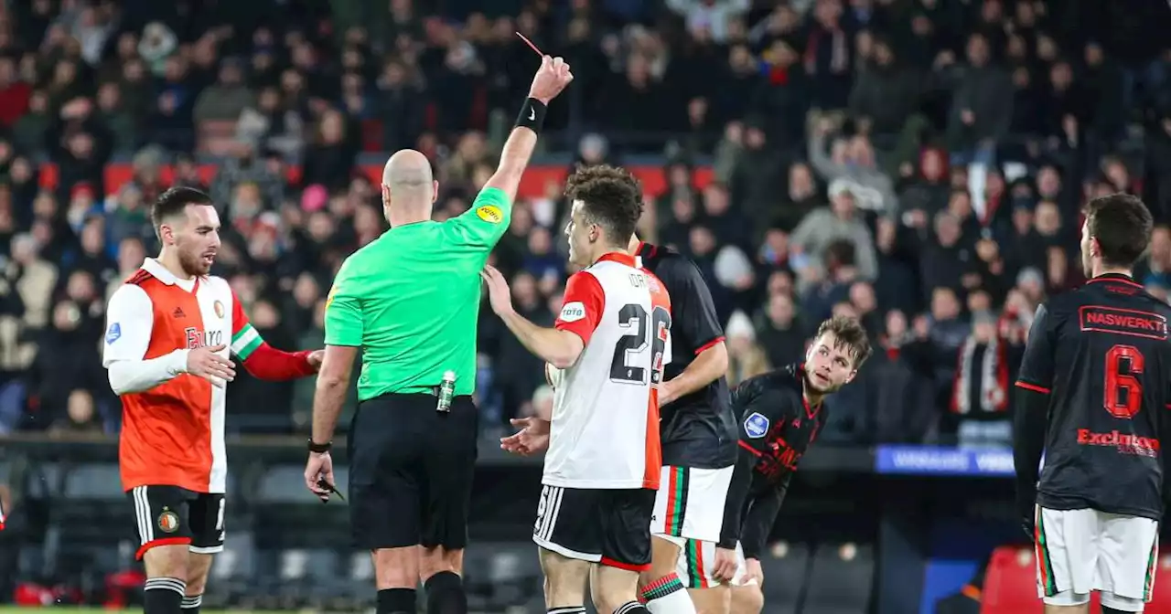 Wéér ophef om rode kaart NEC tegen Feyenoord: wordt scheidsrechter Dieperink terecht teruggefloten?